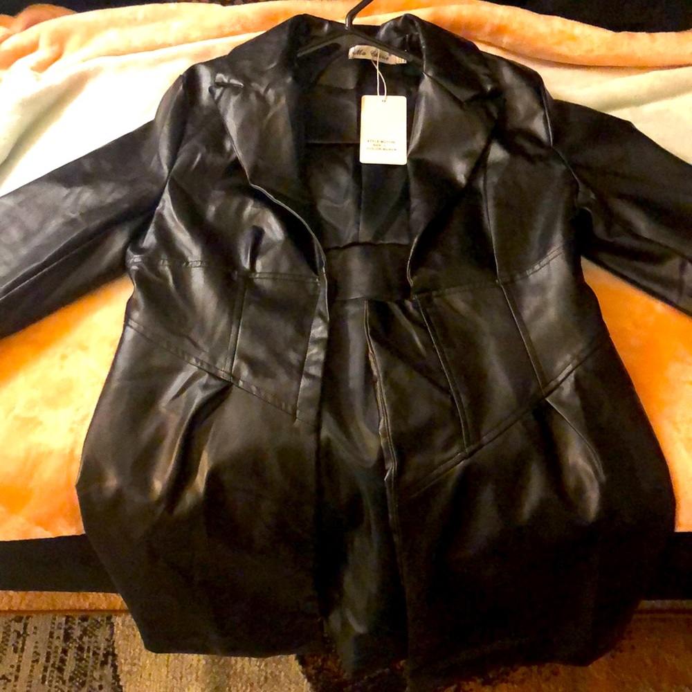 Black leather jacket size: L